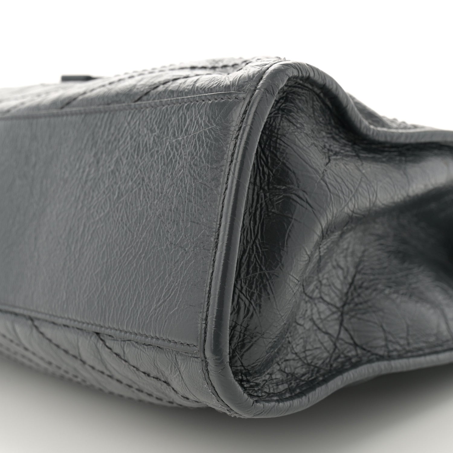 Saint Laurent Crinkled Calfskin Matelasse Monogram Large Niki Shopper Tote Dark Smog 10 of 11