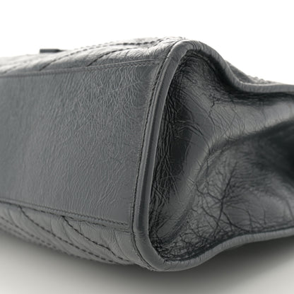 Saint Laurent Crinkled Calfskin Matelasse Monogram Large Niki Shopper Tote Dark Smog 10 of 11