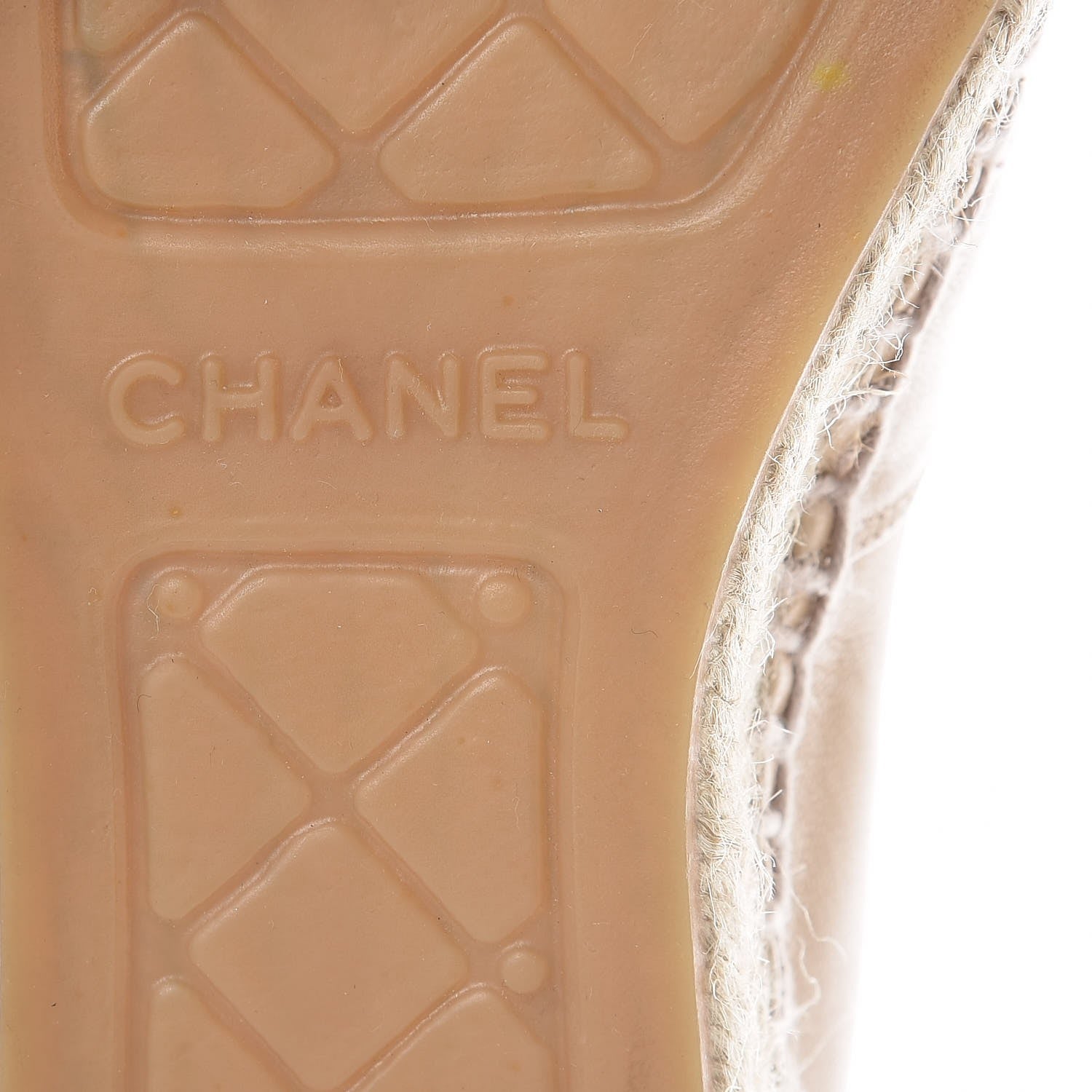 Chanel Lambskin CC Espadrilles 35 Beige Black 7 of 13