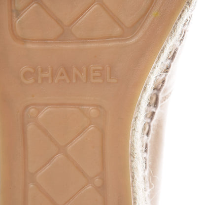 Chanel Lambskin CC Espadrilles 35 Beige Black 7 of 13