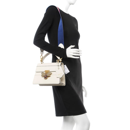 Gucci Calfskin Sylvie Web Small Queen Margaret Top Handle Bag White 2 of 7