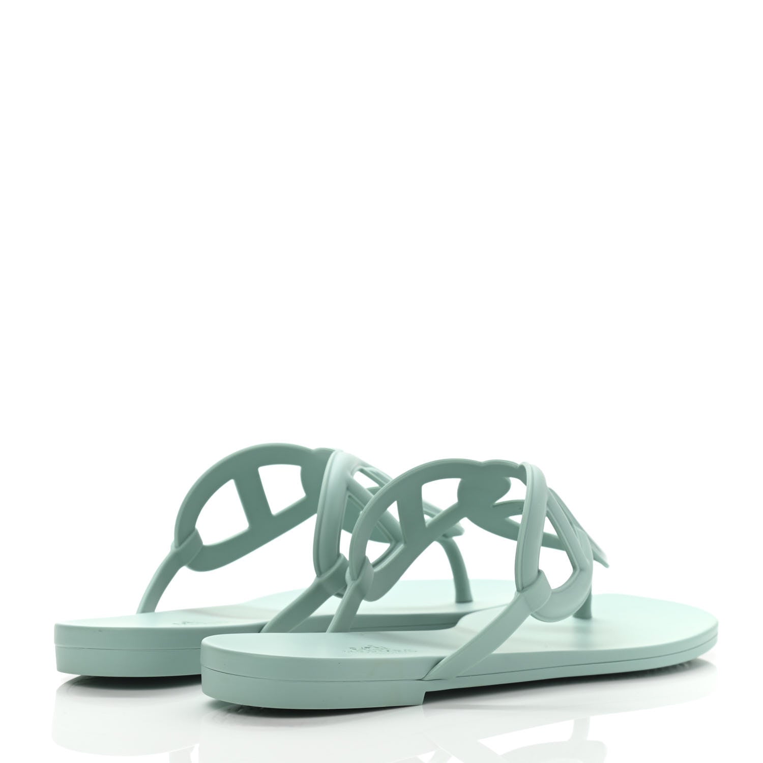 Hermes Rubber Womens Egerie Sandals 38 Vert Embrun 4 of 9