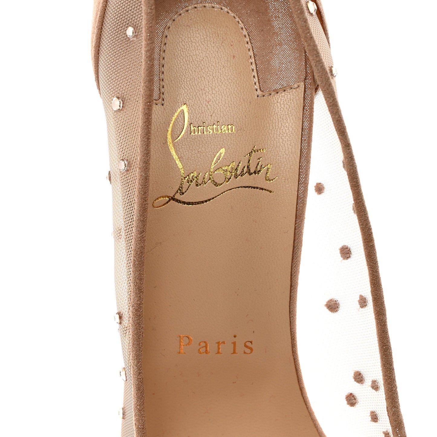 Suede Silk Crystal Strass Follies 100 Pumps 39.5 Light Silk