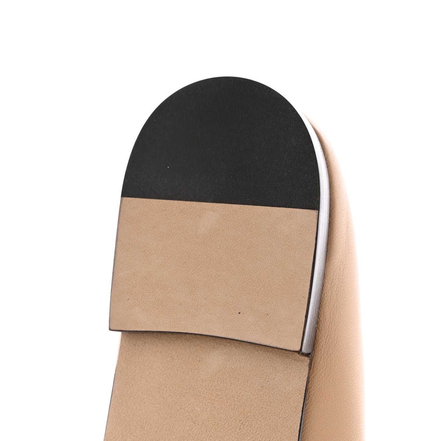 Lambskin Cap Toe Ballerina Flats 39.5 Beige Black