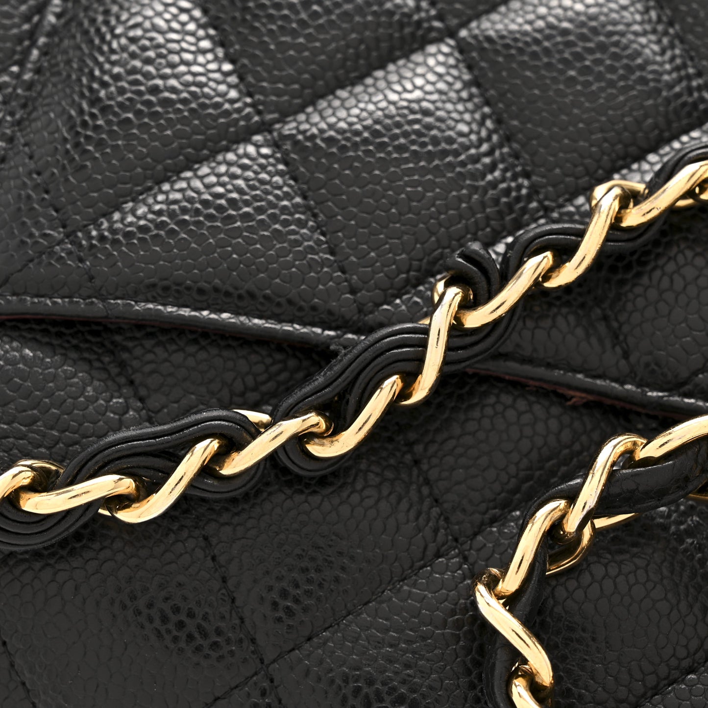 Caviar Quilted Jumbo Double Flap Black