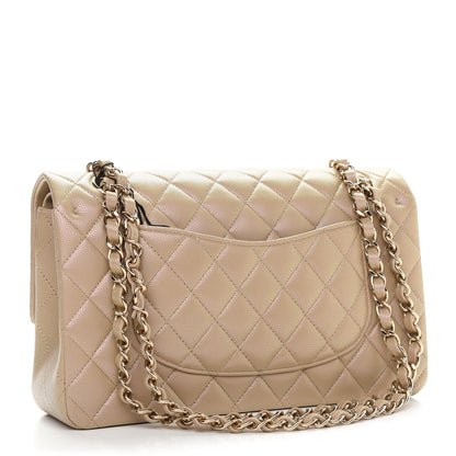Chanel Iridescent Caviar Quilted Medium Double Flap Dark Beige 3 of 9