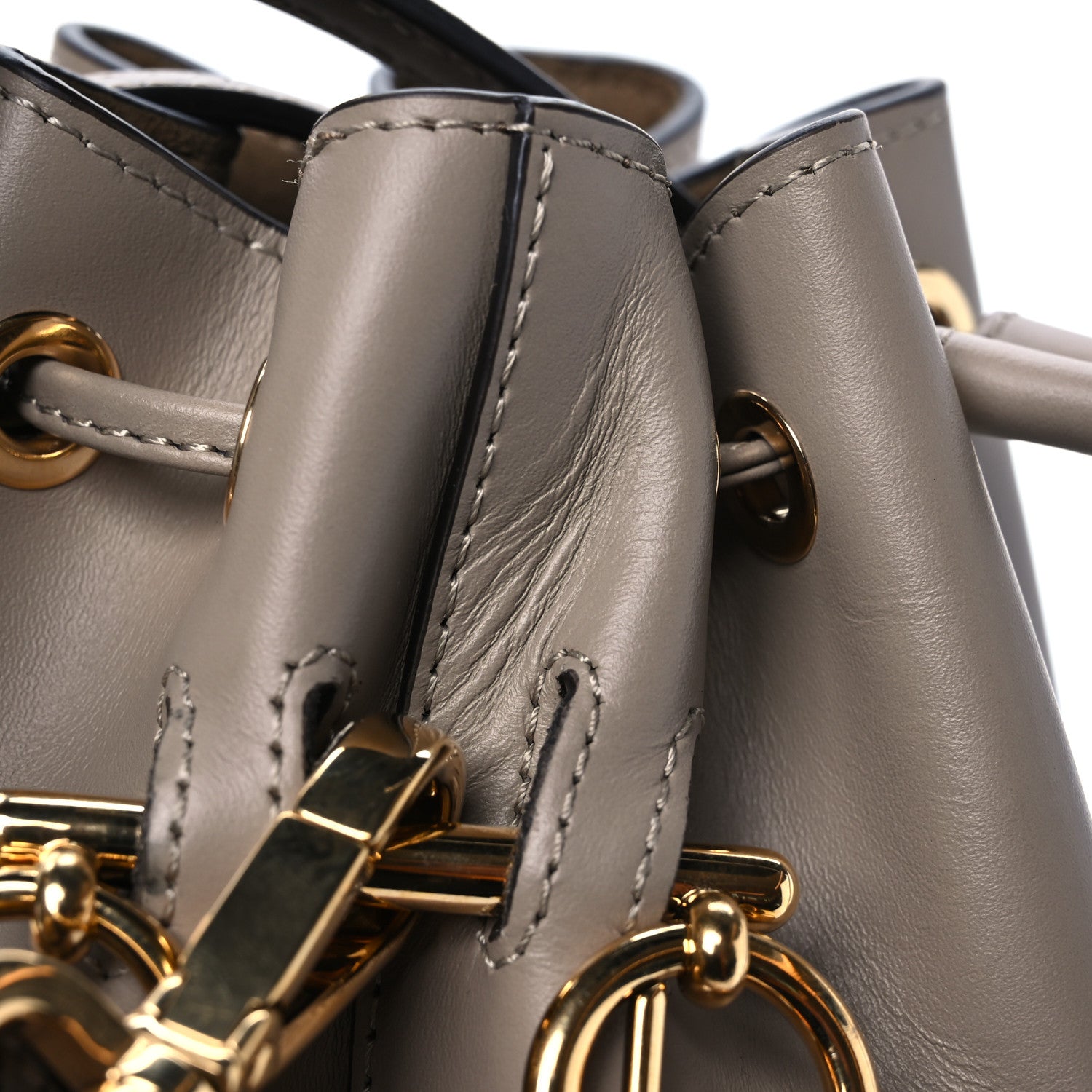 Fendi Vitello King F is Fendi Logo Embossed Mini Mon Tresor Bucket Bag Tortora 11 of 12