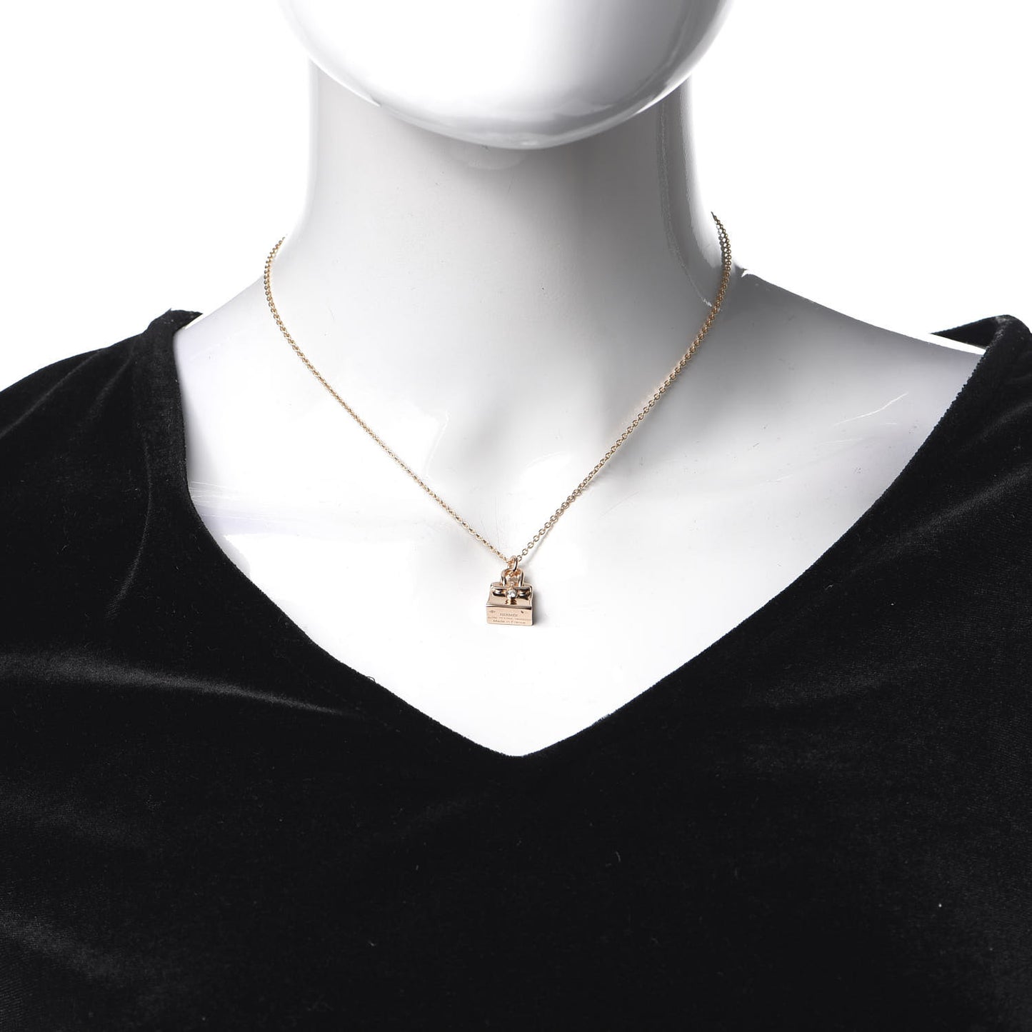 18K Rose Gold Diamond Birkin Pendant Necklace