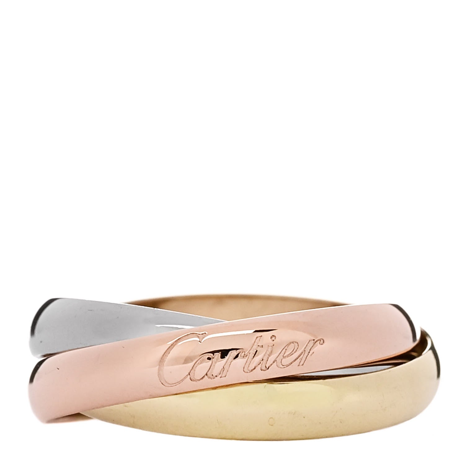 Cartier 18K Pink Yellow White Gold Classic Trinity Ring 48 4.5 1 of 4