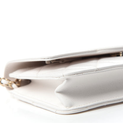 Chanel Goatskin Quilted Timeless CC Wallet On Chain WOC White 6 of 12