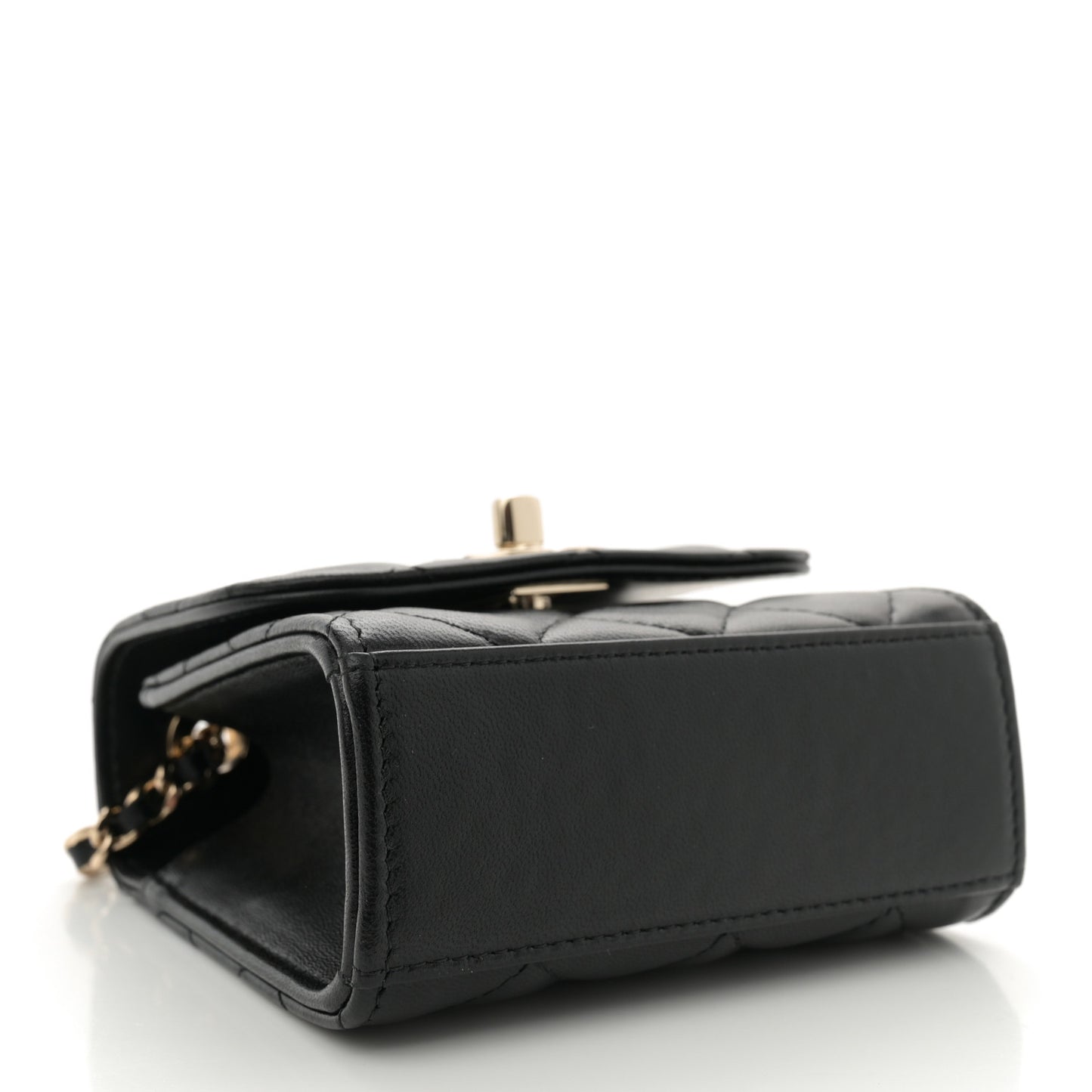 Lambskin Quilted Mini Trendy CC Chain Wallet Black