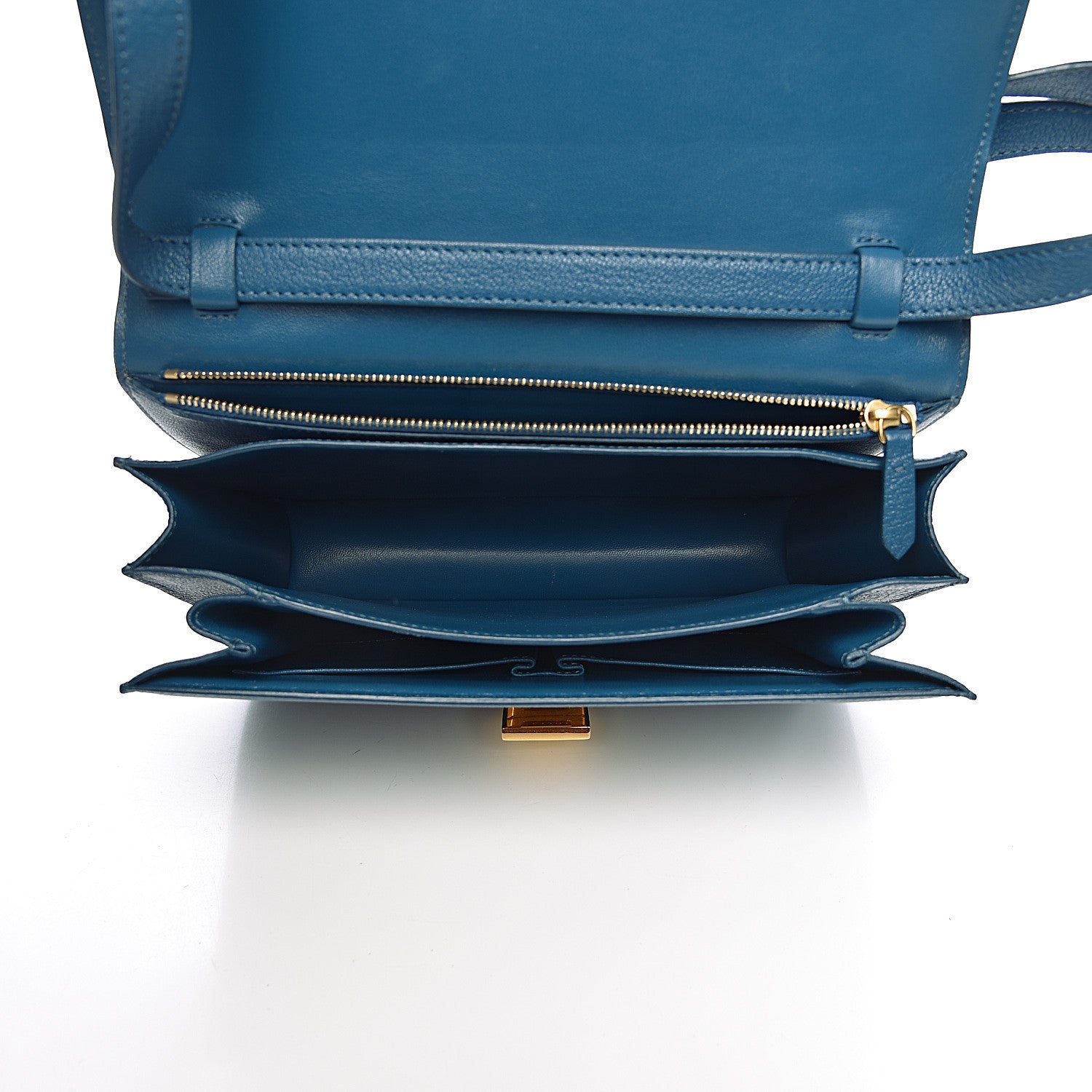Celine Goatskin Medium Classic Box Flap Bag Deepsea 5 of 11
