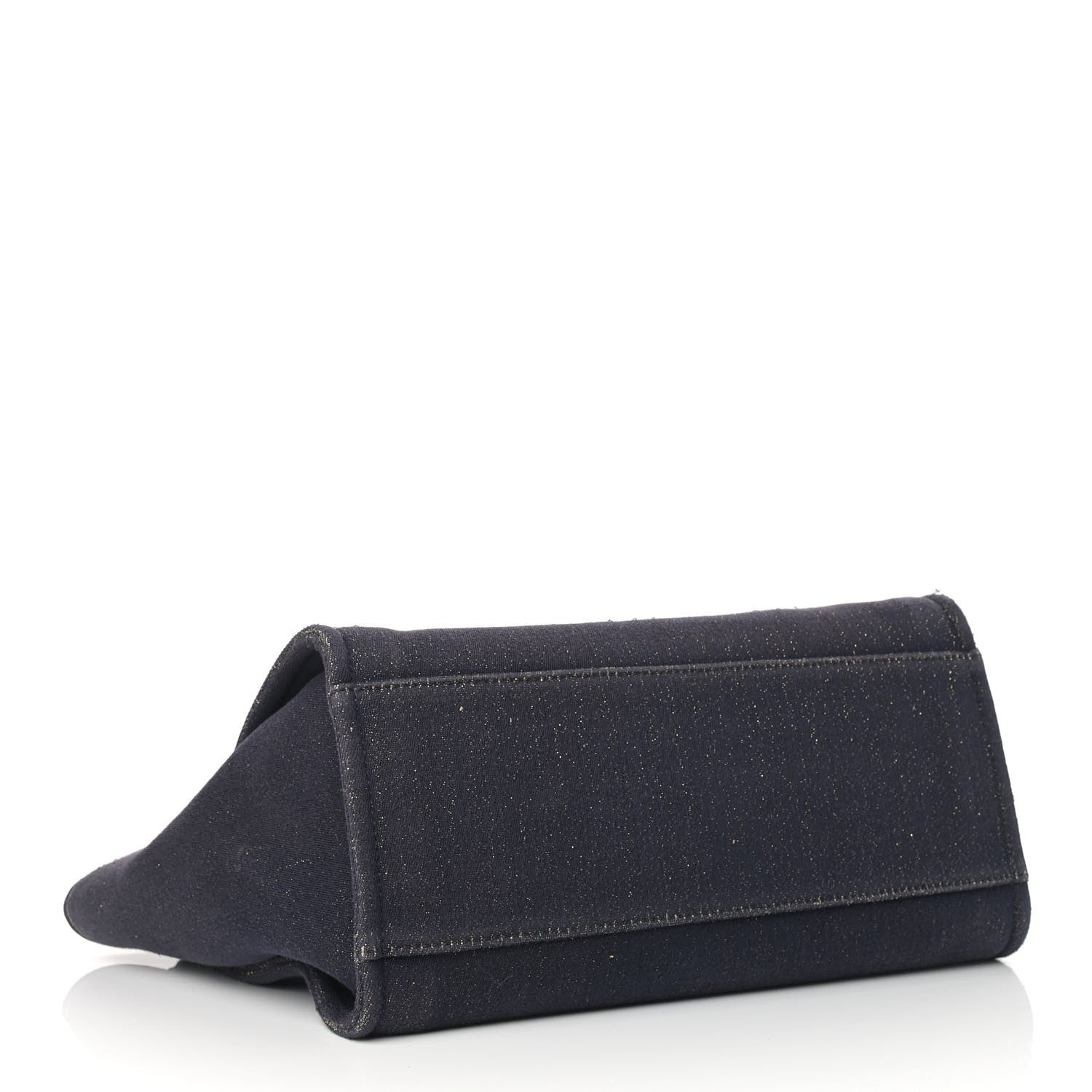 Chanel Lurex Canvas Medium Deauville Tote Navy Blue Gold 3 of 10