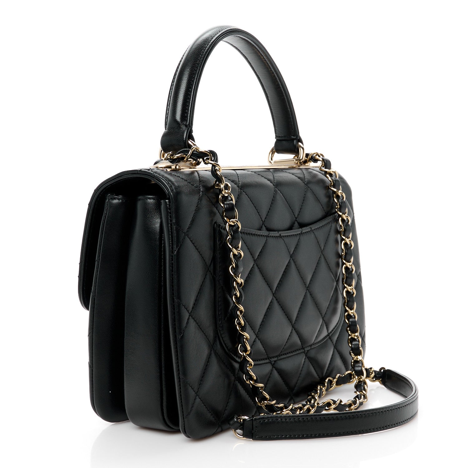 Chanel Lambskin Quilted Small Trendy CC Dual Handle Flap Bag Black 3 of 14