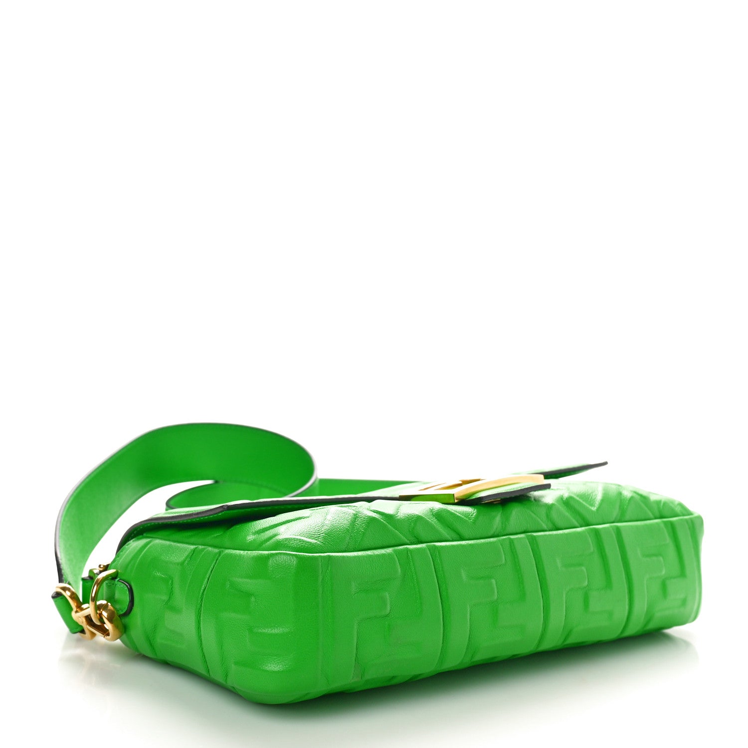 Fendi Nappa FF 1974 Embossed Baguette Tomatillo 4 of 10