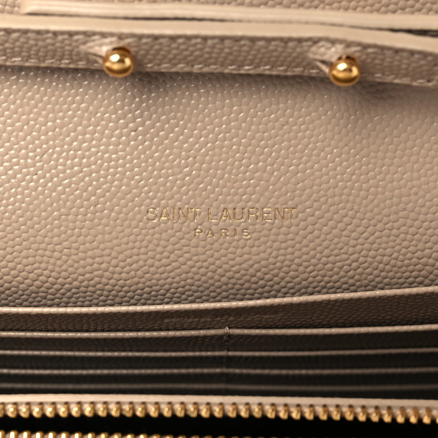 Grain De Poudre Mixed Matelasse Triquilt Monogram Chain Wallet Dark Beige