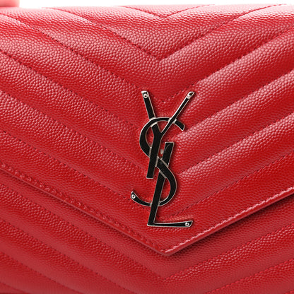 Saint Laurent Grain De Poudre Matelasse Chevron Monogram Chain Wallet Rouge Eros 11 of 11