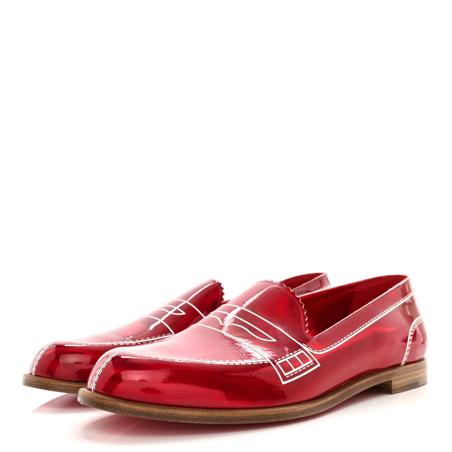 Patent Women Mocalaureat Loafers 41 Loubi White