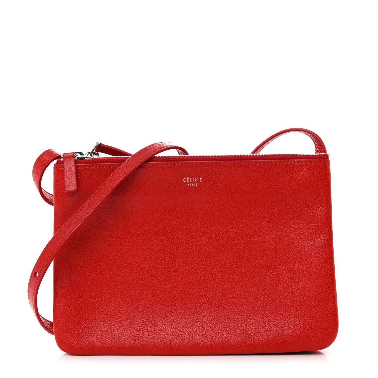 Celine Goatskin Small Trio Crossbody Bag Alizarin 1 of 13