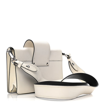 Prada City Calf Plex Ribbon Bag White 2 of 19
