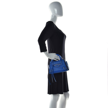 Balenciaga Smooth Calfskin Neo Classic Silver Hardware Mini City Bleu 4 of 28