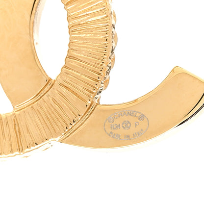 Chanel Metal Enamel CC Earrings Black Gold 5 of 5