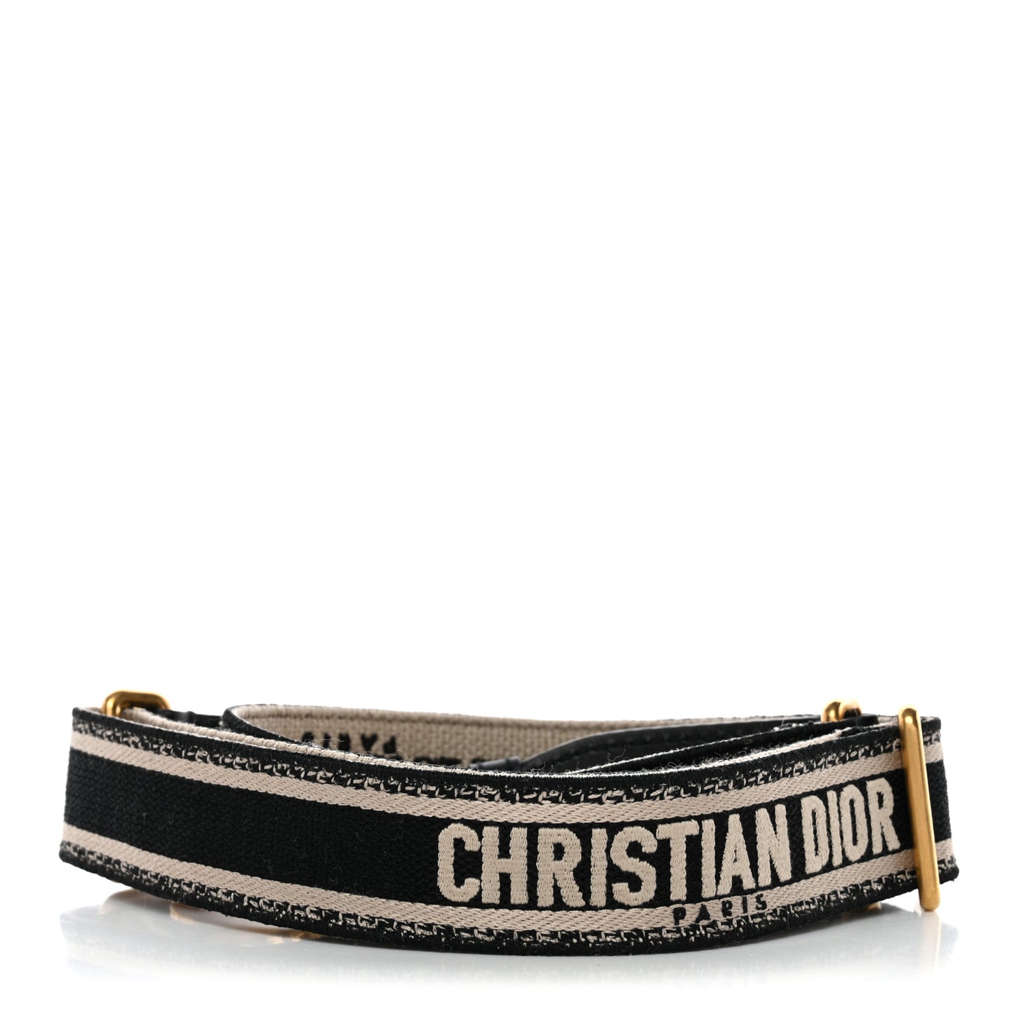 Canvas Embroidered Adjustable Shoulder Strap Black