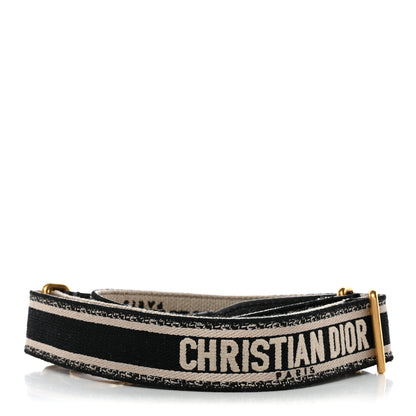 Christian Dior Canvas Embroidered Adjustable Shoulder Strap Black 2 of 5