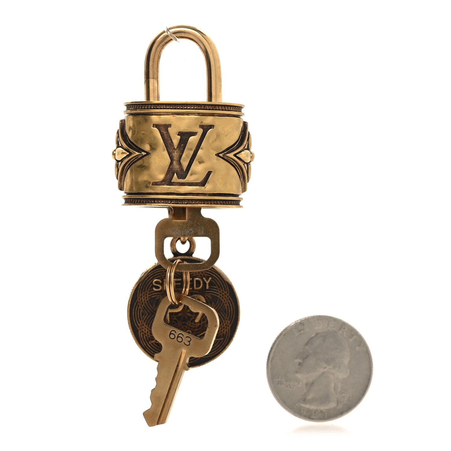 Louis Vuitton Metal Lobster Speedy P9 Bag Charm Lock Gold 1749316