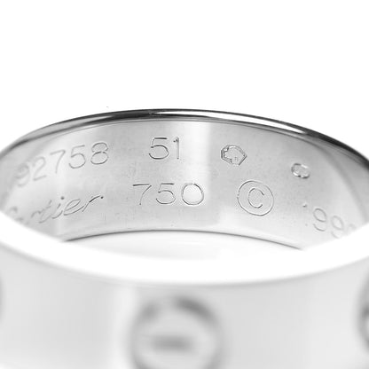 Cartier 18K White Gold 5.5mm LOVE Ring 51 5.75 4 of 4