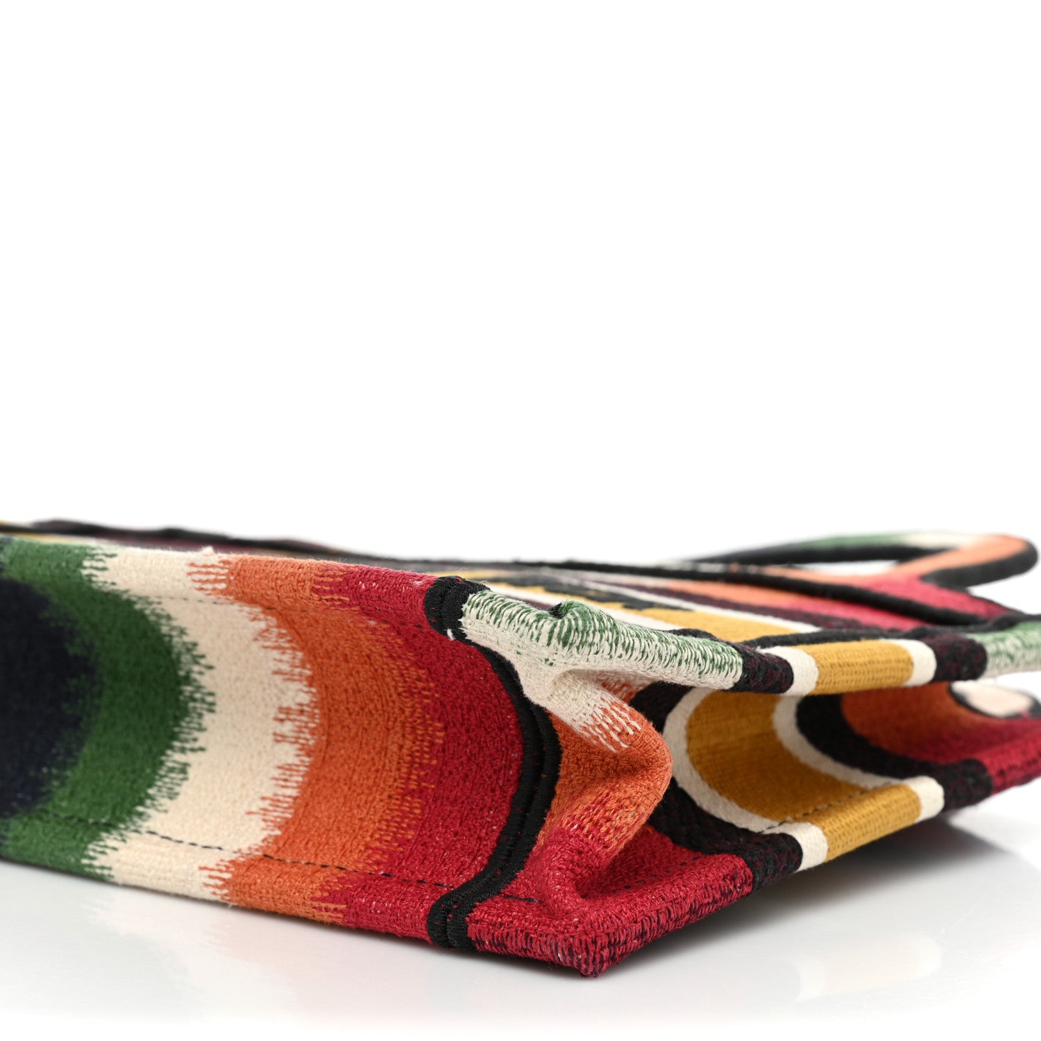 Christian Dior Canvas Embroidered Mini Striped Book Tote Multicolor 15 of 19
