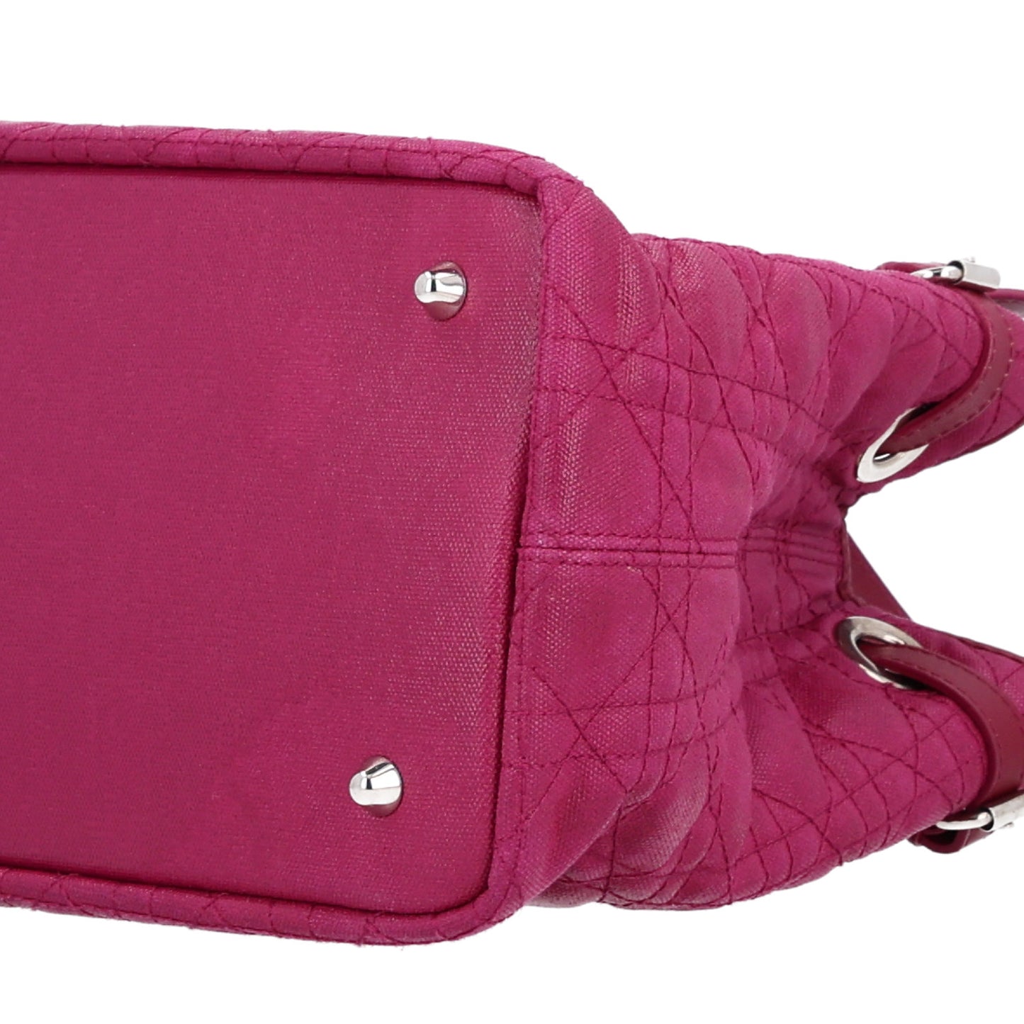 Coated Canvas Cannage Medium Panarea Tote Raspberry