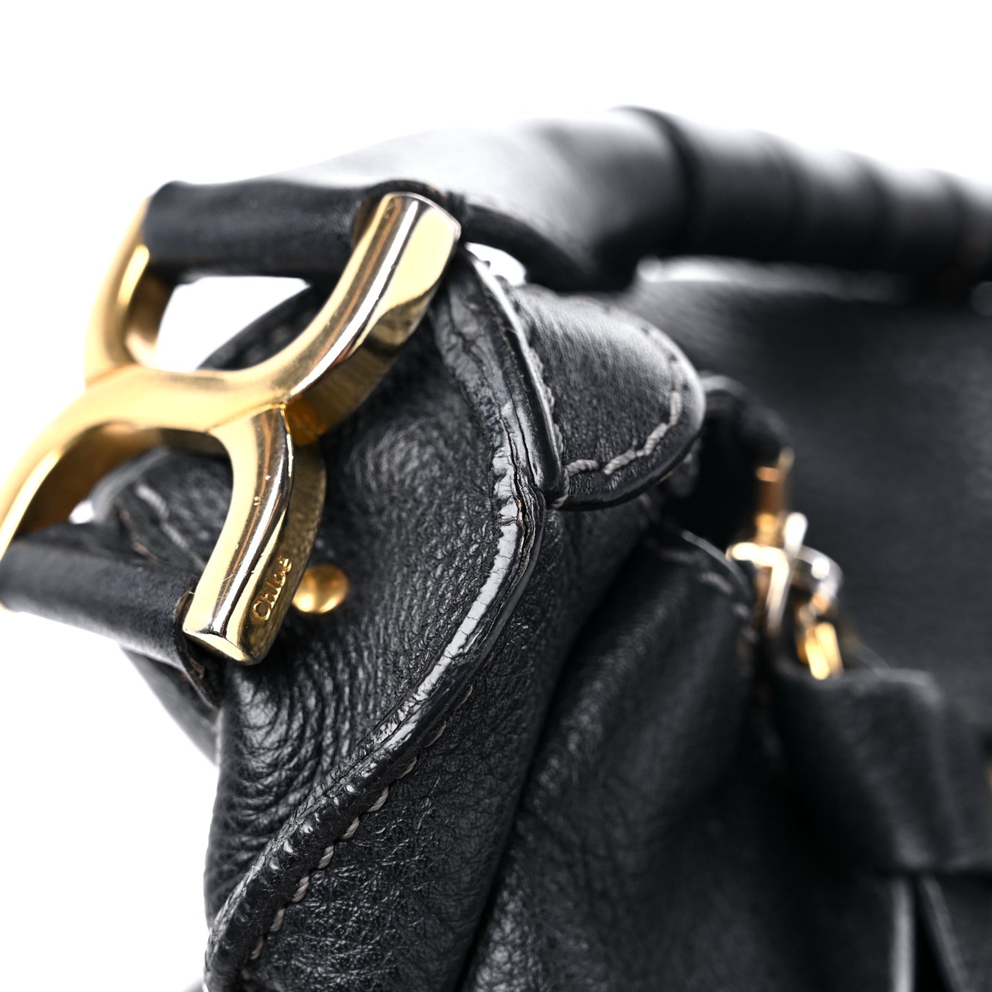 Calfskin Large Marcie Satchel Black