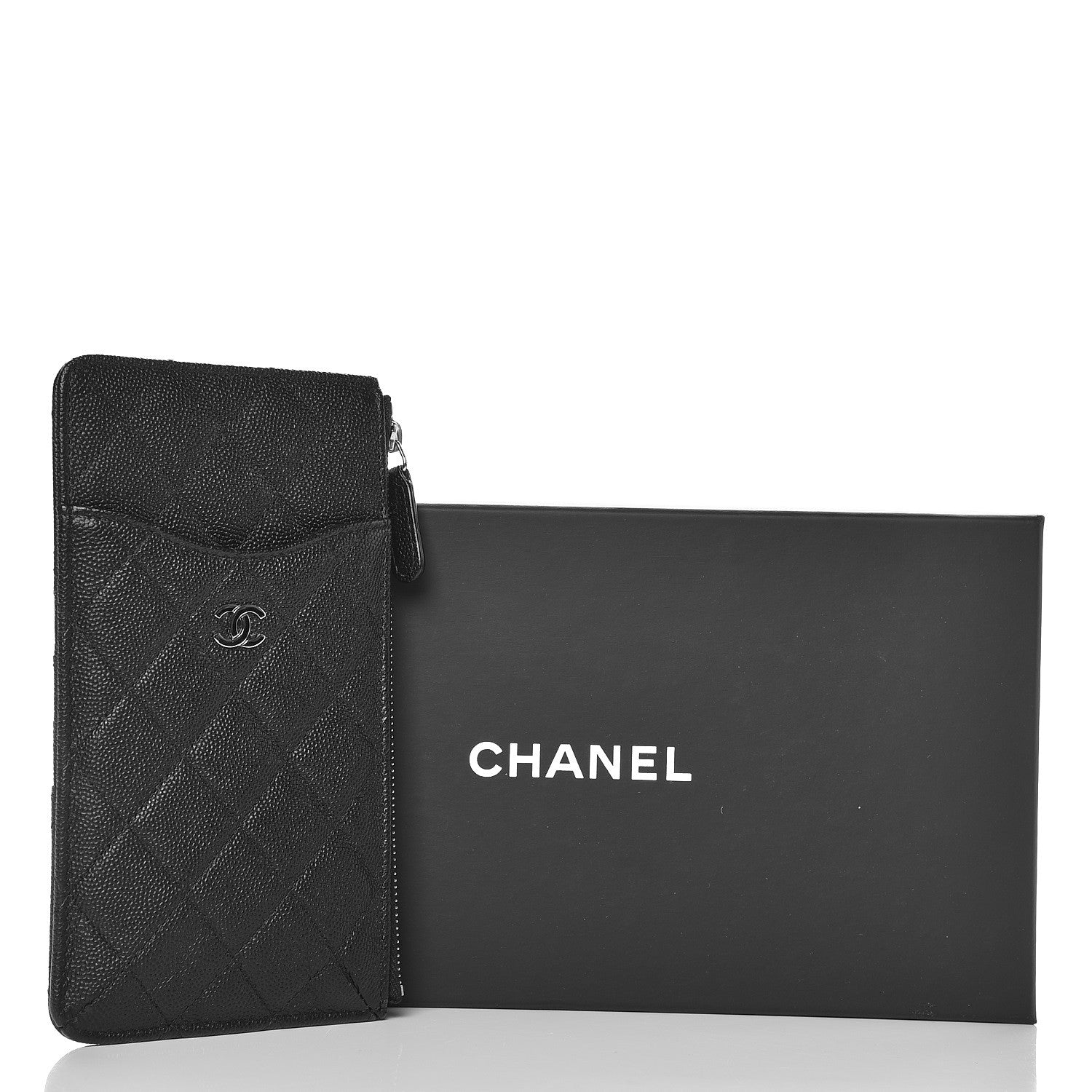 Chanel Caviar Quilted Classic Flat Wallet Pouch Black 8 of 8