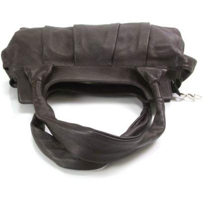 Valentino Garavani Leather Pleated Satchel Brown 5 of 8