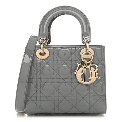 Christian Dior Patent Cannage Small Lady Dior Grey Stone 1 of 9