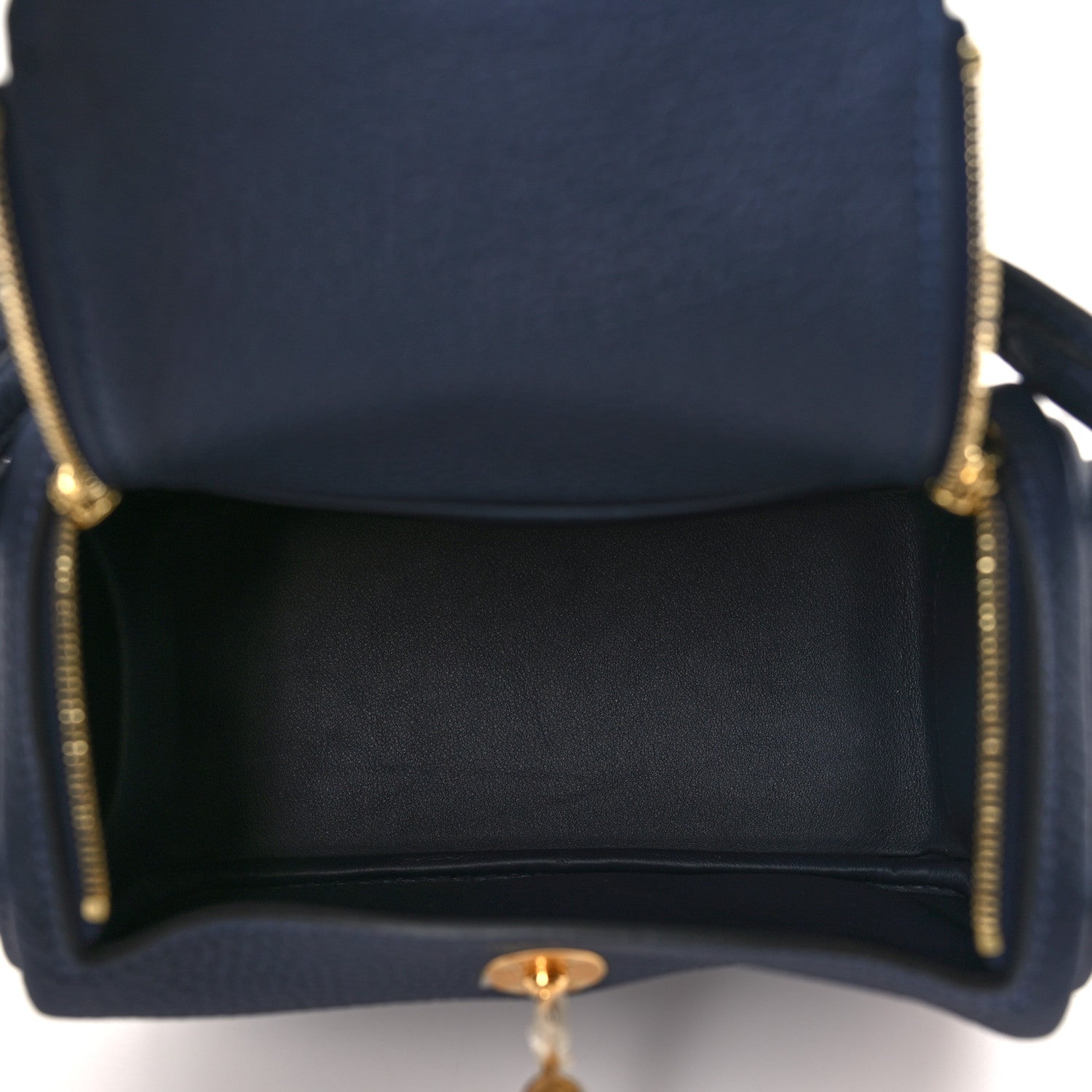 Hermes Taurillon Clemence Mini Lindy 20 Bleu Nuit 5 of 9