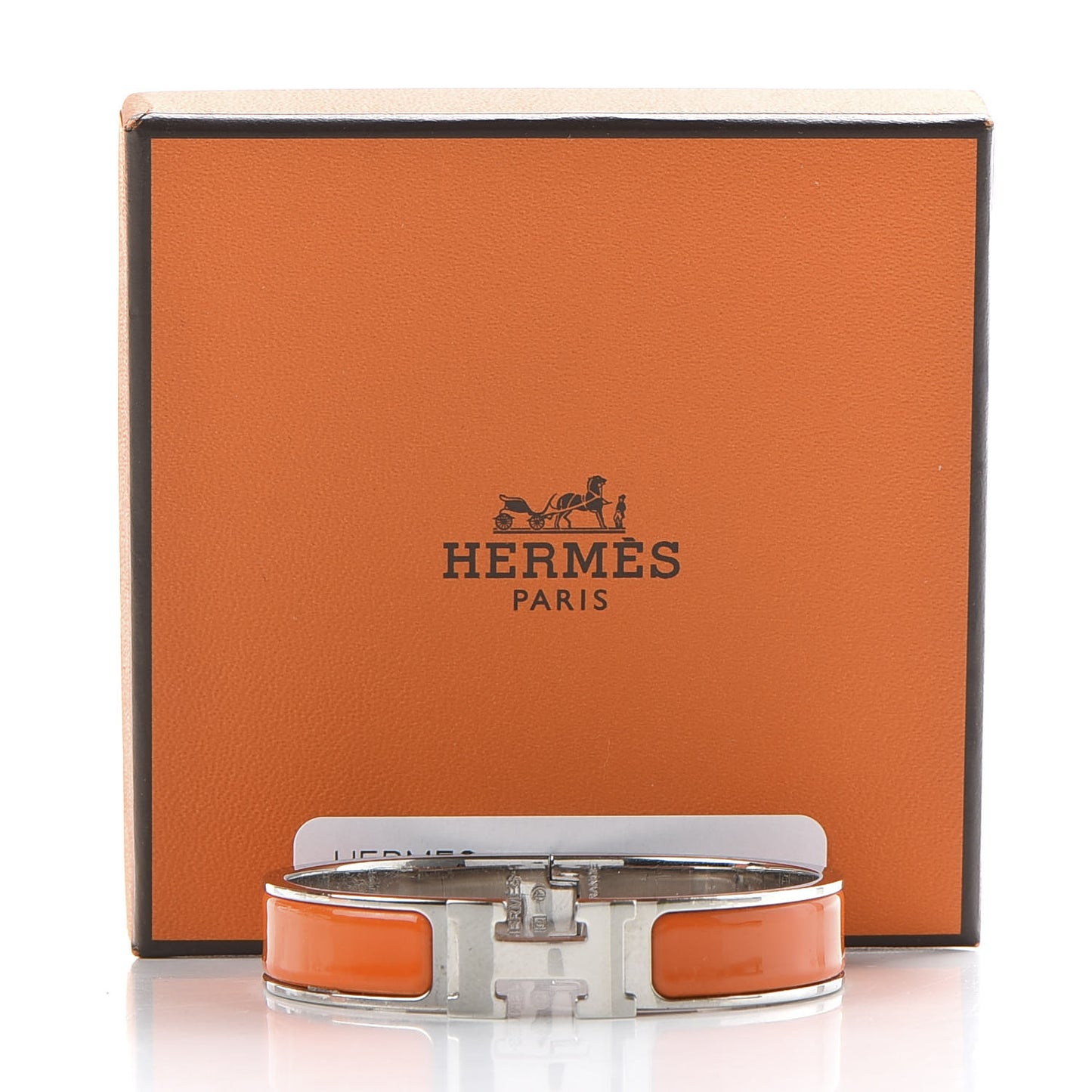 Enamel Narrow Clic Clac H Bracelet PM Orange