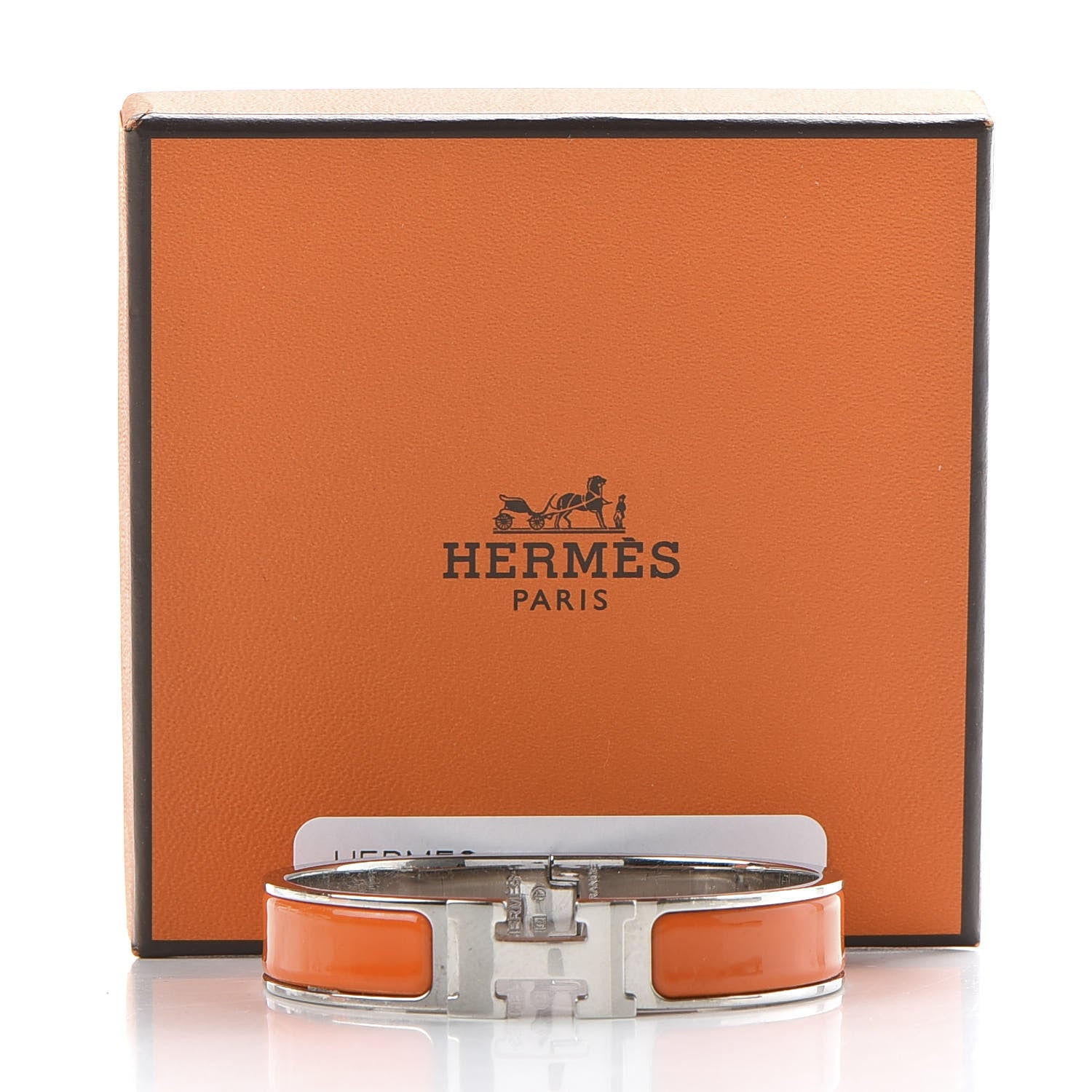 Hermes Enamel Narrow Clic Clac H Bracelet PM Orange 7 of 7