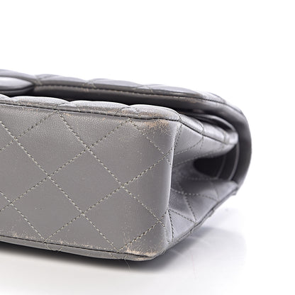 Chanel Lambskin Quilted Medium Double Flap Grey 17 of 21