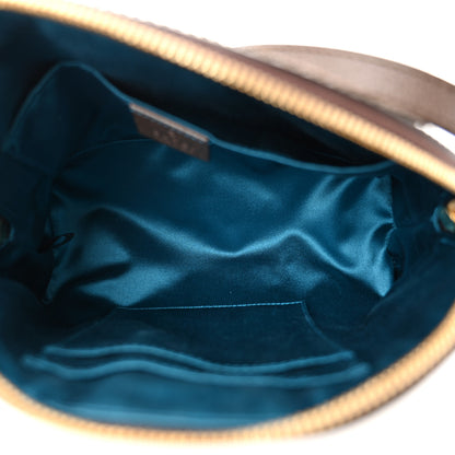 Gucci GG Supreme Monogram Textured Dollar Calfskin Web Small Ophidia Dome Shoulder Bag Beige Ebony New Acero 5 of 11