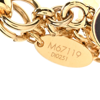 Louis Vuitton Metal Enamel Fleur De Monogram Bag Charm Dore 4 of 5