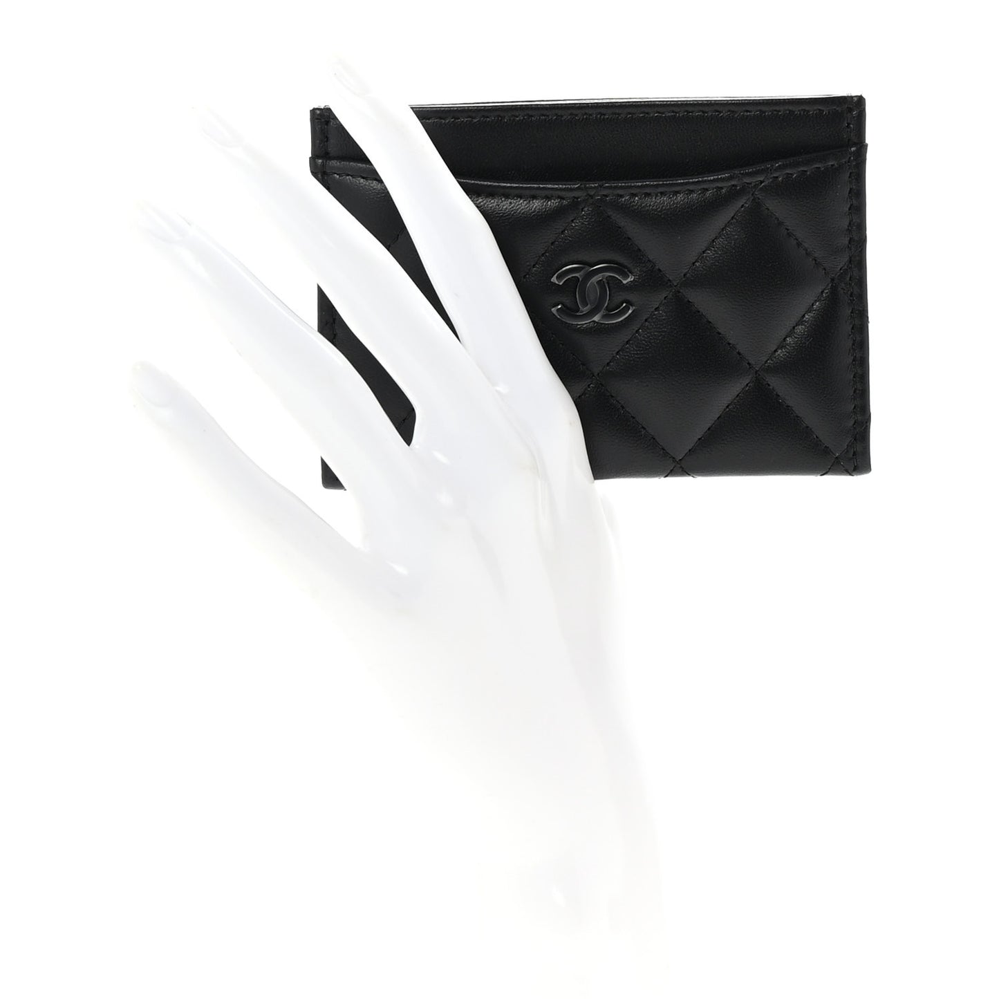 Lambskin Quilted Card Holder So Black