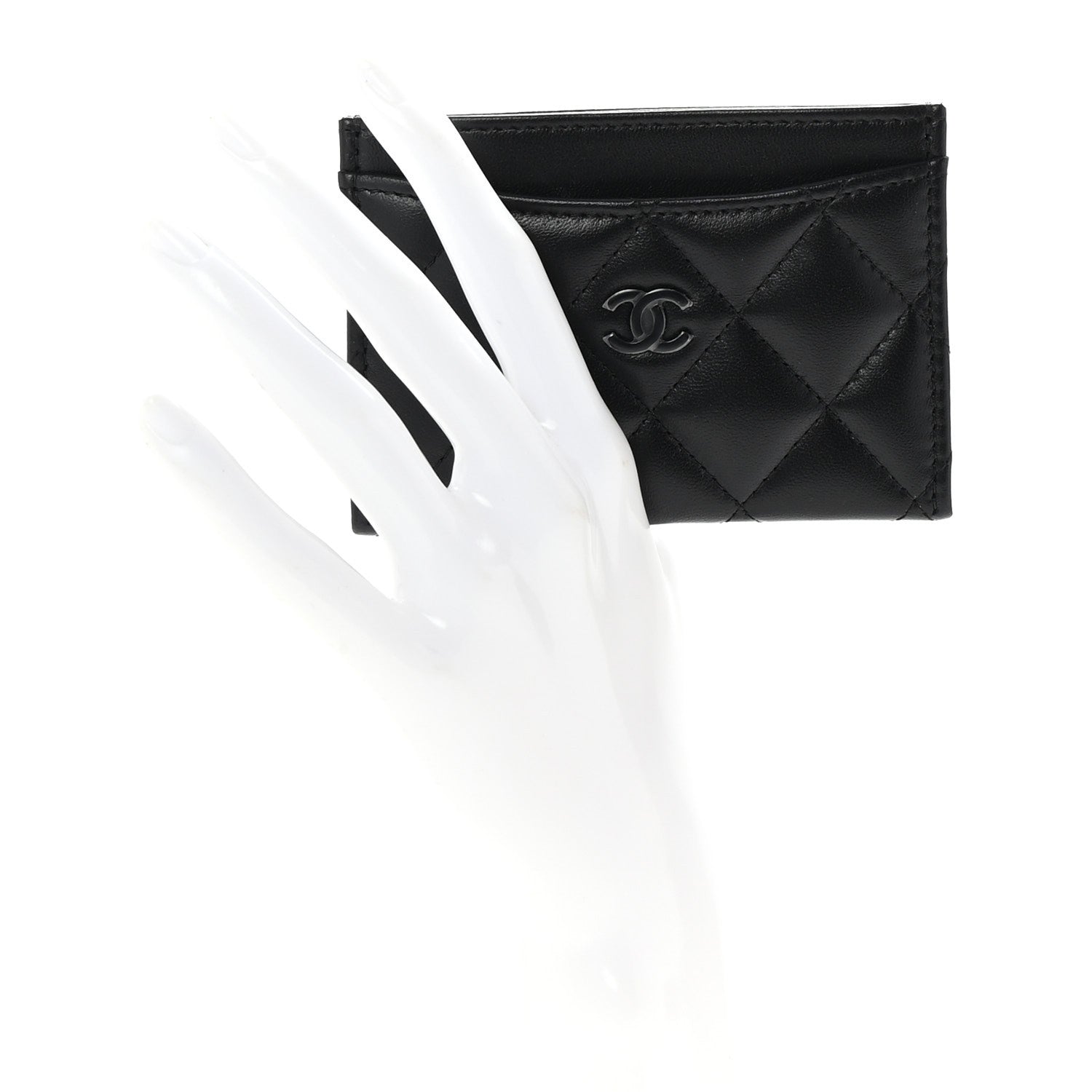 Chanel Lambskin Quilted Card Holder So Black 2 of 9
