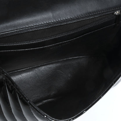 Chanel Patent Chevron Jumbo Single Flap Black 6 of 8
