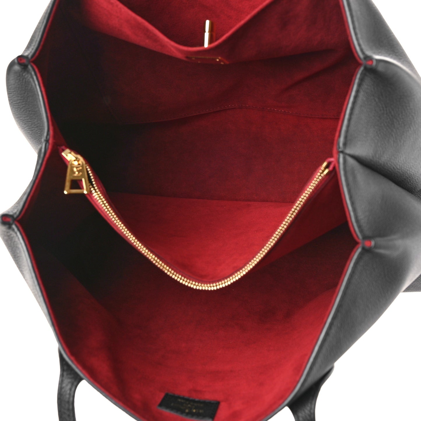Grained Calfskin Lockme Shopper Black