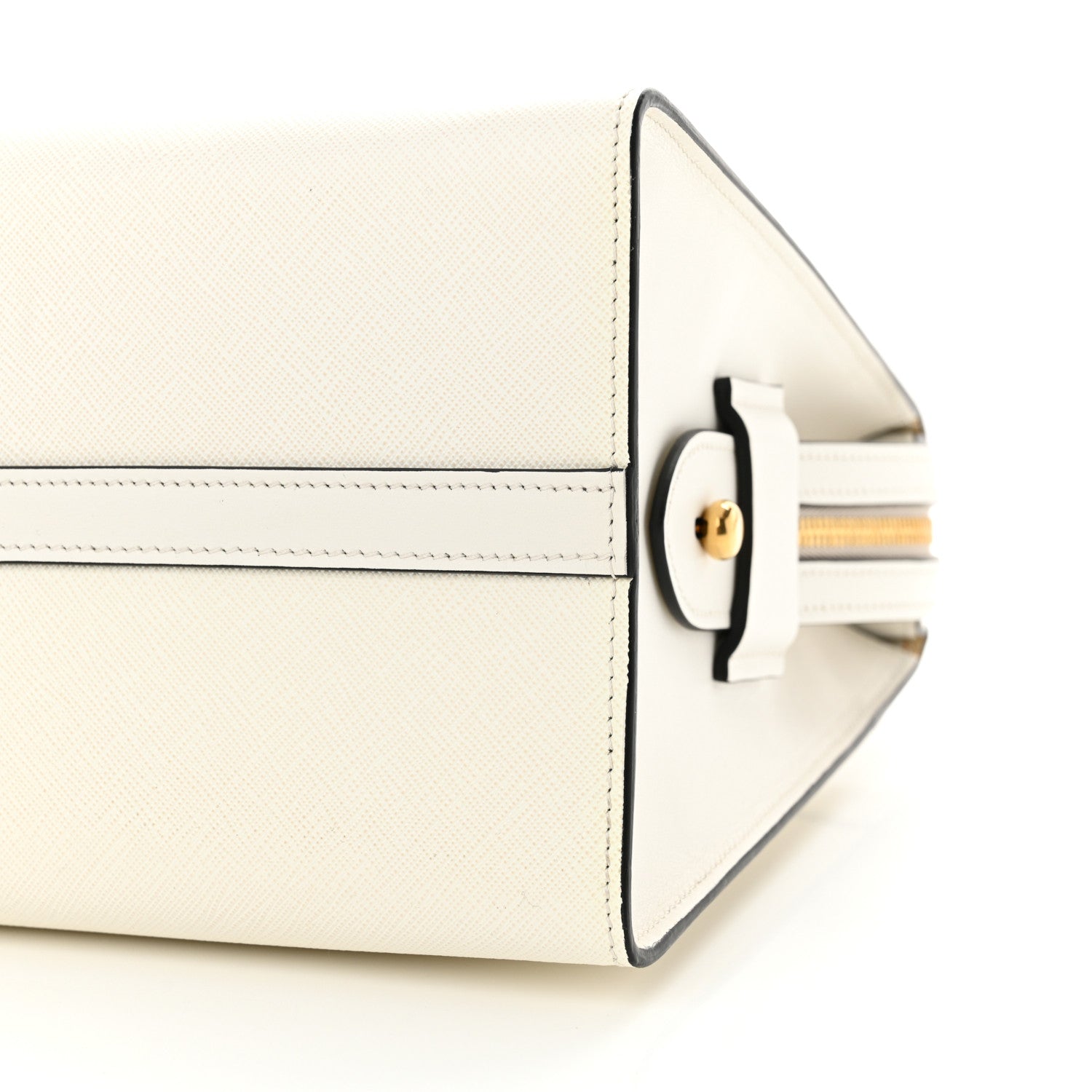 Prada Saffiano City Calfskin Bibliothèque Top Handle White 9 of 10