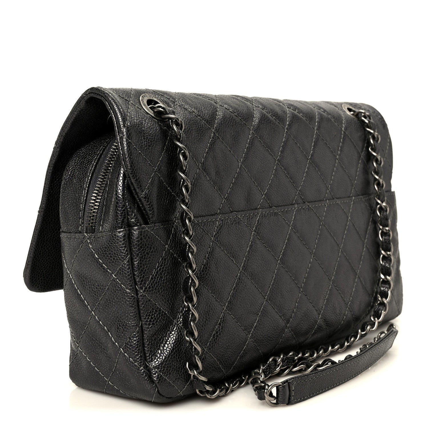Chanel Iridescent Caviar Quilted Large Chic Flap Grey 2 of 11