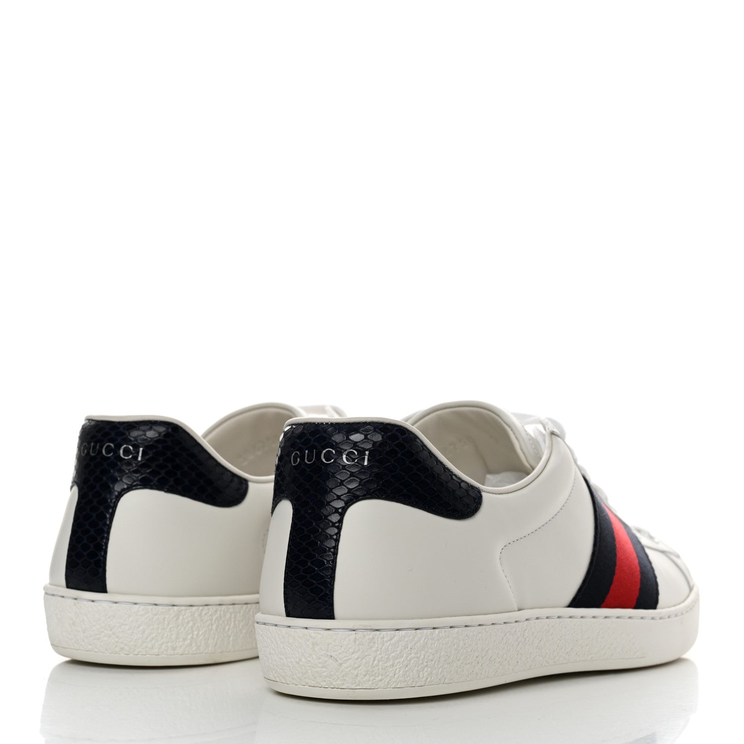 Gucci Miro Soft Calfskin Ayers Web Mens Ace Sneakers 7 White Blue 4 of 10