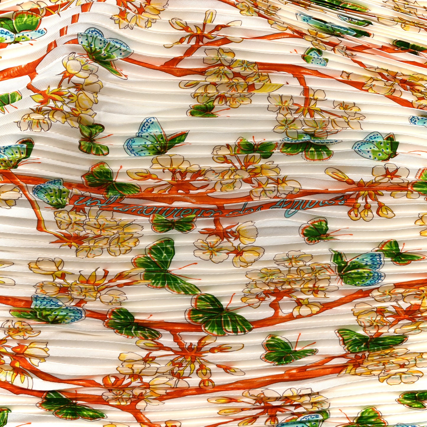 Silk Vol Amoureux des Azures Plisse Scarf 90